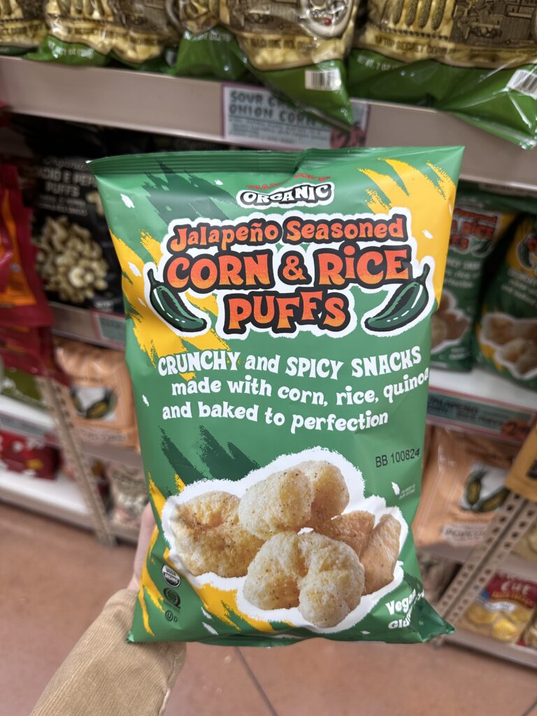 food example #4: jalapeño seasoned corn and rice puffs