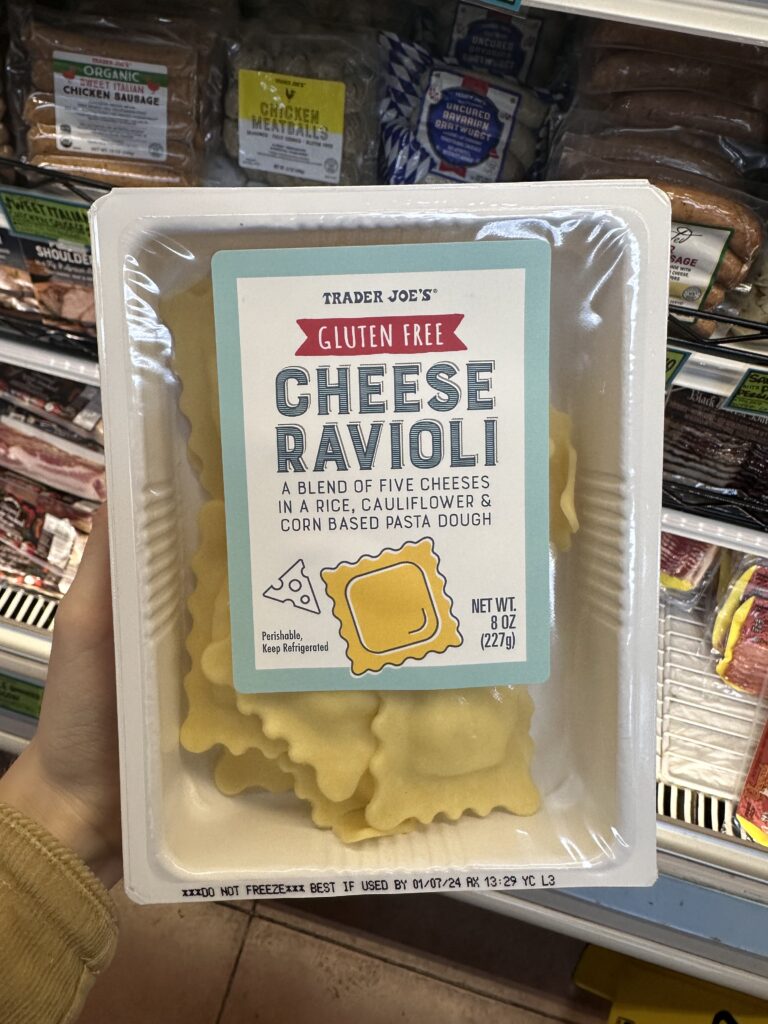 food example #5: gluten free cheese ravioli 